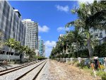 Florida East Coast Railway Tracks in the Midtown section of Miami-this stretch is also used by Brightline and Tri-Rail trains 